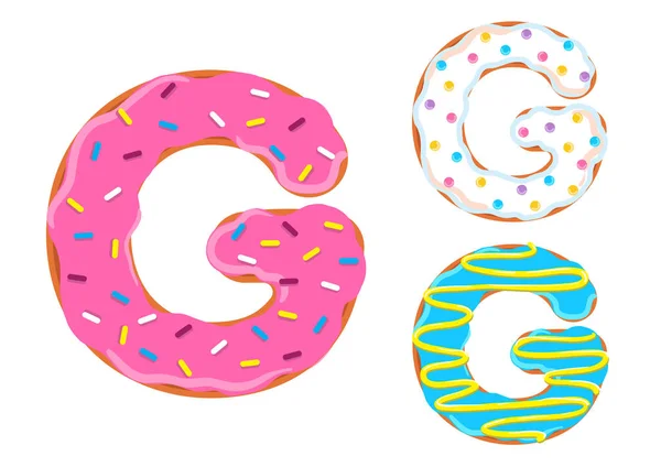 Donut font vecteur. Lettre G — Image vectorielle