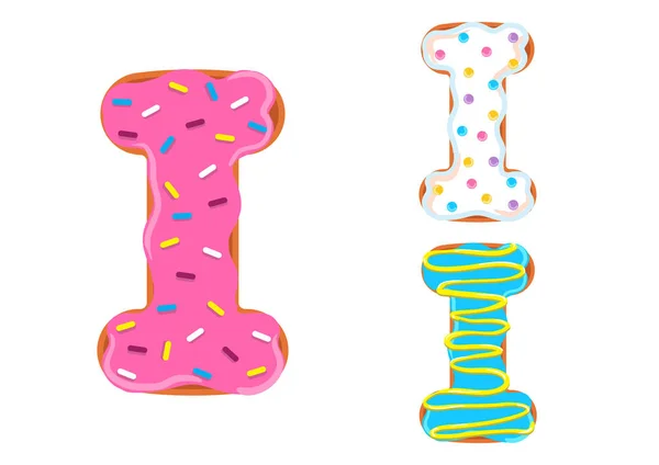 Donut font vector. Scrisoarea I — Vector de stoc