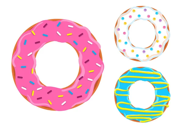 Donut font vector. Letra O — Vector de stock