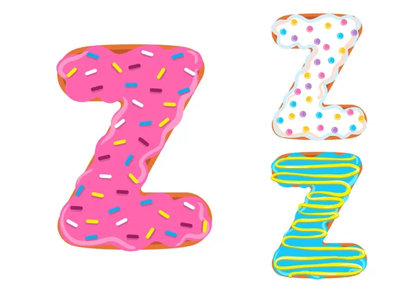 도넛 글꼴 벡터입니다. 문자 Z — 스톡 벡터