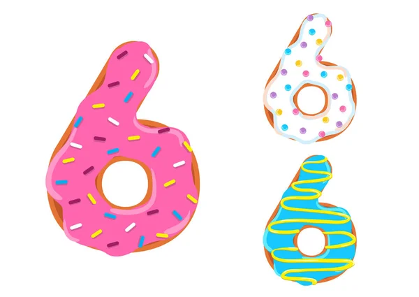 Fonte Sweet donut. Numéro 6 — Image vectorielle