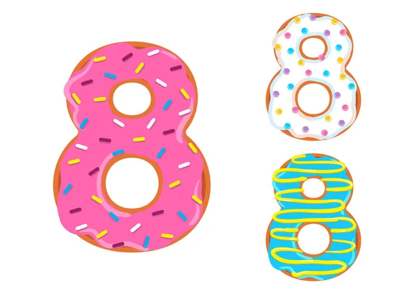Fonte Sweet donut. Numéro 8 — Image vectorielle