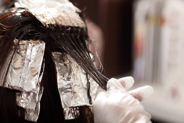 Pielęgnacja włosów w nowoczesny salon kosmetyczny — Zdjęcie stockowe