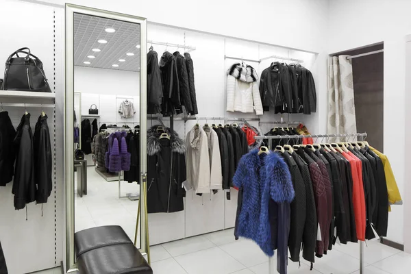 Brand new interior of fur store — Stock Photo, Image