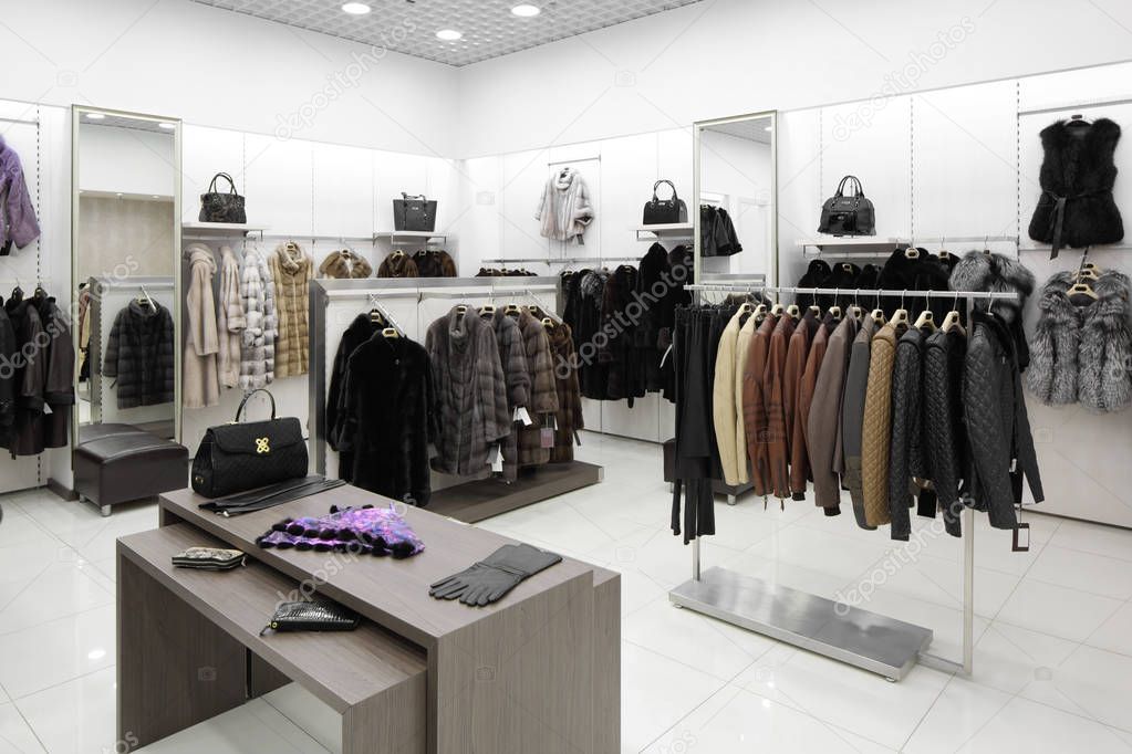 brand new interior of fur store