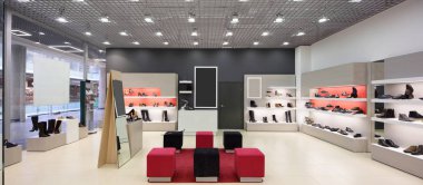 İç modern Avrupa alışveriş Ayakkabı mağazası