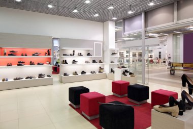 İç modern Avrupa alışveriş Ayakkabı mağazası