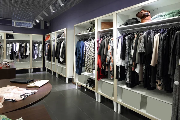 Brand new interior of cloth store — Stock Photo, Image