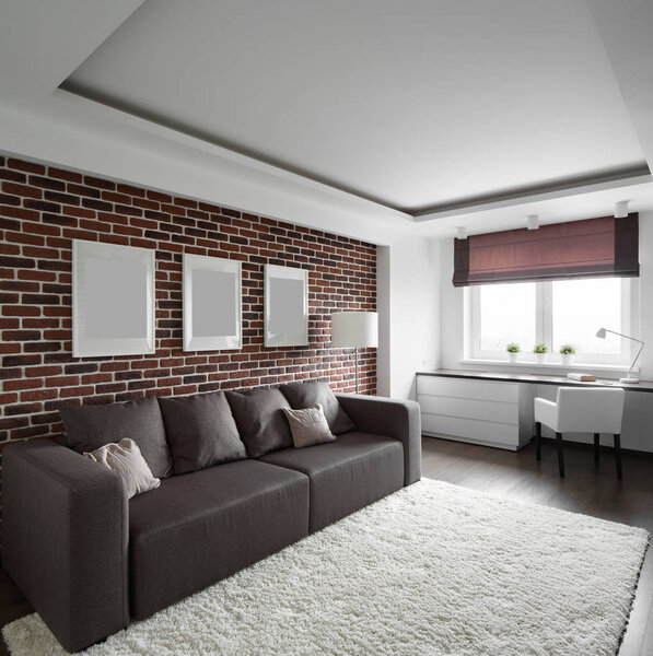 яркий интерьер гостиной
