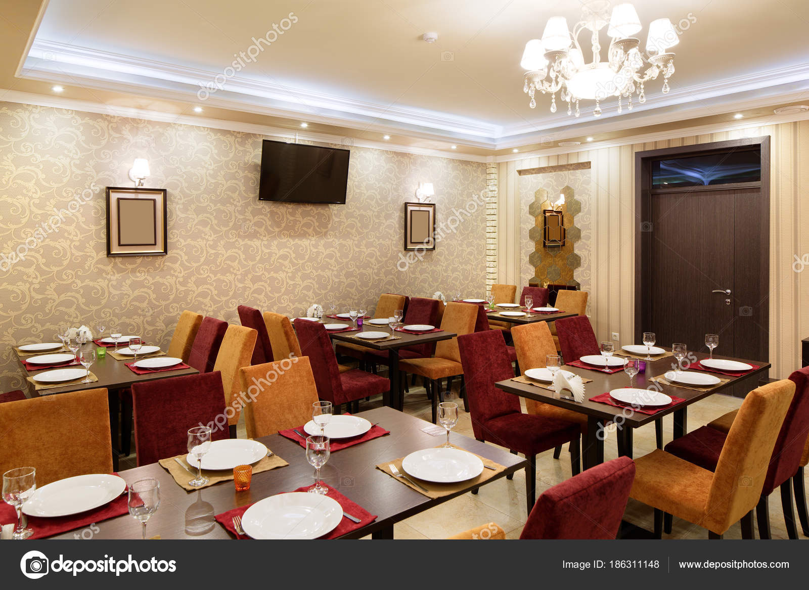 European Restaurant In Bright Colors Stock Photo C Fiphoto