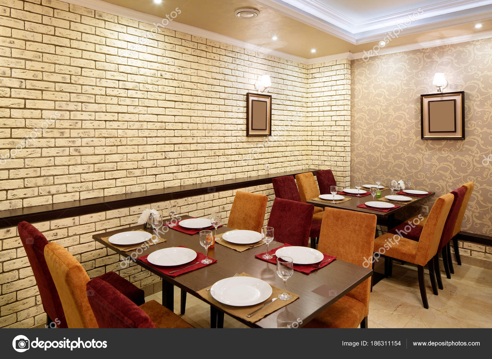 European Restaurant In Bright Colors Stock Photo C Fiphoto