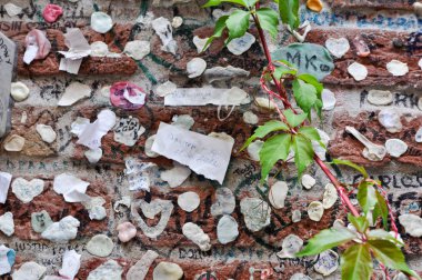 Verona Italya Giulietta balkon içinde sakız duvar