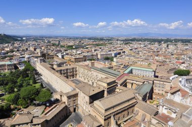 Panorama görünüm St. Peter's Bazilikası St Angel'ın Kalesi, Roma İtalya
