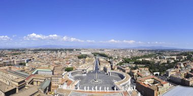 Panorama görünüm Roma şehir St. Peter Bazilikası, Roma İtalya üstten