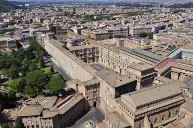 Panorama görünüm Roma şehir St. Peter Bazilikası, Roma İtalya üstten
