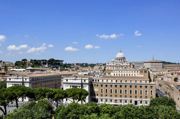 Panorama View Peter Basilica Angel Castle Rome Italy — Stock Photo, Image
