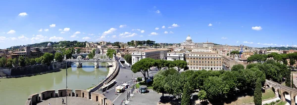 Panorama Vista Basílica San Pedro Desde Castillo San Ángel Roma — Foto de Stock