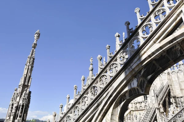 Gothic style statues of Doumo milan