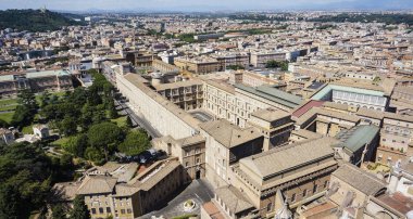Panorama görünüm Roma şehir St. Peter Bazilikası, Roma İtalya üstten