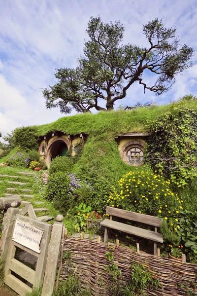 Hobbiton, Il Signore degli Anelli e il set del film Hobbit, Nuova Zelanda — Foto Stock