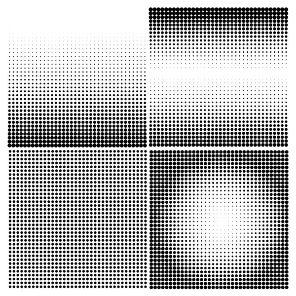 Set of halftone backgrounds. Black color — Stock Vector