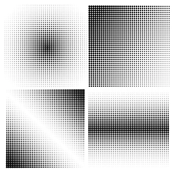 Set of halftone backgrounds. Black color — Stock Vector