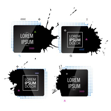 Siyah sıçraması ile soyut çerçeve