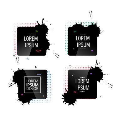 Siyah sıçraması ile soyut çerçeve