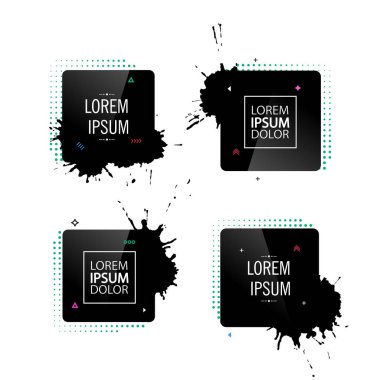 Siyah sıçraması ile soyut çerçeve