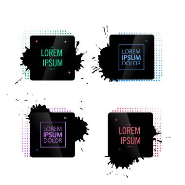 Siyah sıçraması ile soyut çerçeve