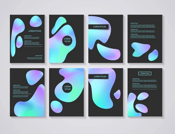 Diseños de folleto volante con fondo colorido abstracto — Vector de stock