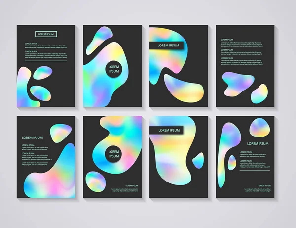 Diseños de folleto volante con fondo colorido abstracto — Archivo Imágenes Vectoriales