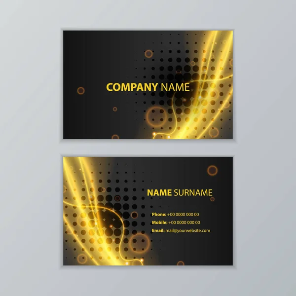 Dark modern business card design template — Stock Vector