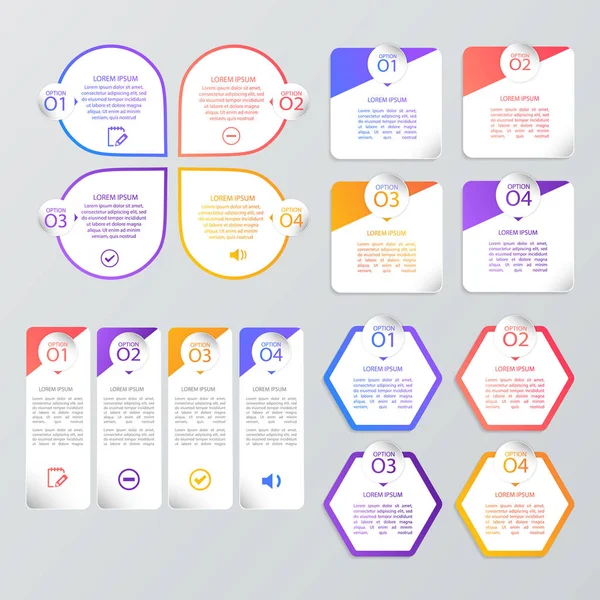 Serie di modelli infografici — Vettoriale Stock