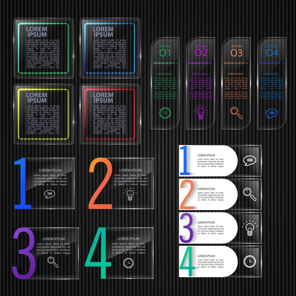 Cam afiş, setten Infographic şablonları — Stok Vektör