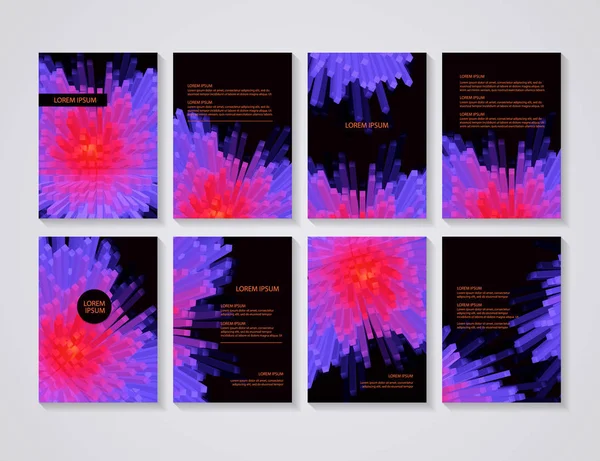 Diseños de folleto volante con fondo colorido abstracto — Vector de stock