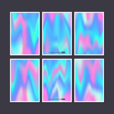 Hologram parlak renkli arka planlar seti.