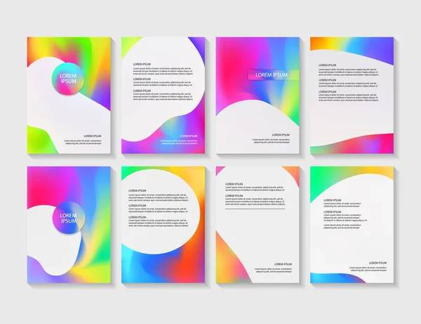 Brochure mises en page flyer avec fond coloré abstrait — Image vectorielle