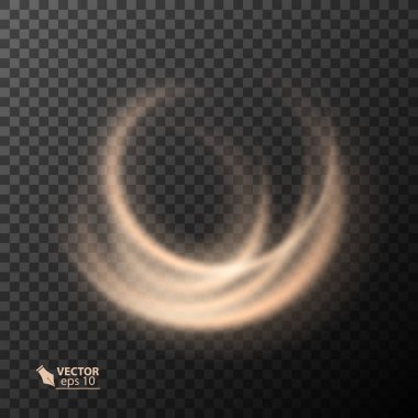 Işık efekti altın çizgi vektör daire. Parlayan ışık yangın ring izleme. Saydam arka plan üzerinde Glitter sihirli ışıltı girdap iz etkisi.