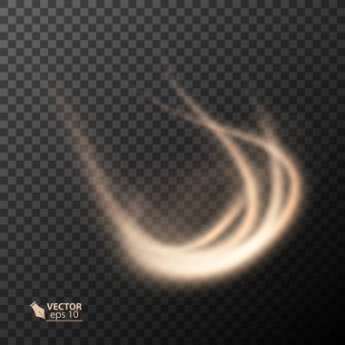 Işık efekti altın çizgi vektör daire. Parlayan ışık yangın ring izleme. Saydam arka plan üzerinde Glitter sihirli ışıltı girdap iz etkisi.