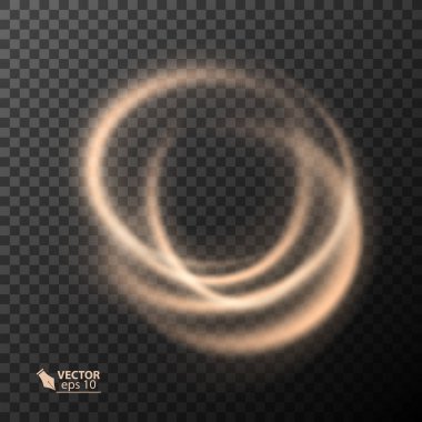 Işık efekti altın çizgi vektör daire. Parlayan ışık yangın ring izleme. Saydam arka plan üzerinde Glitter sihirli ışıltı girdap iz etkisi.