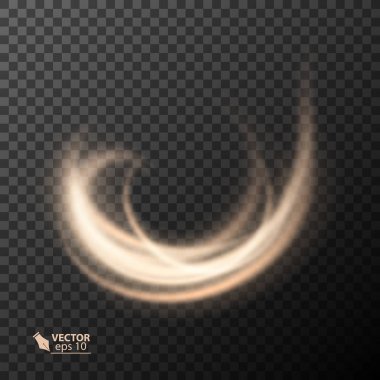 Işık efekti altın çizgi vektör daire. Parlayan ışık yangın ring izleme. Saydam arka plan üzerinde Glitter sihirli ışıltı girdap iz etkisi.