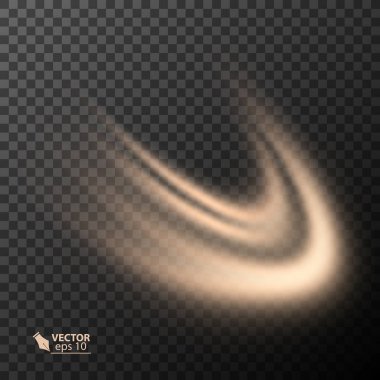 Işık efekti altın çizgi vektör daire. Parlayan ışık yangın ring izleme. Saydam arka plan üzerinde Glitter sihirli ışıltı girdap iz etkisi.