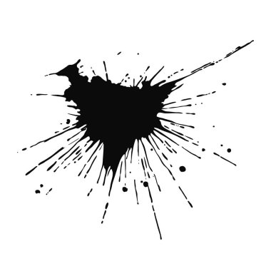 Siyah mürekkep damla ve sıçrama, vektör çizim küçük resim