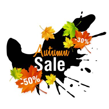 Sonbahar Satılık. Satılık tasarım sonbahar yaprakları ile düşmek