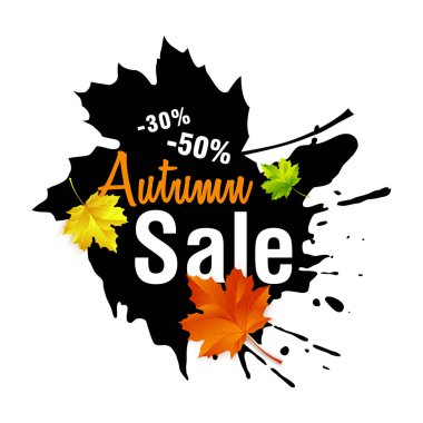 Sonbahar Satılık. Satılık tasarım sonbahar yaprakları ile düşmek