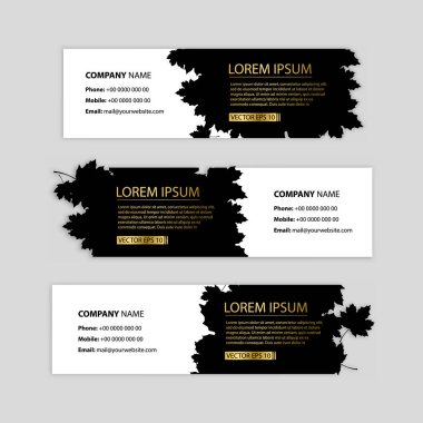 Renkli yapraklı üç sonbahar sancağı Vektör