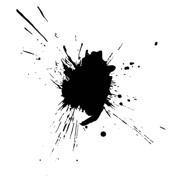 Objętość kropli atramentu czarnego i splash, clip art wektor ilustracja — Wektor stockowy