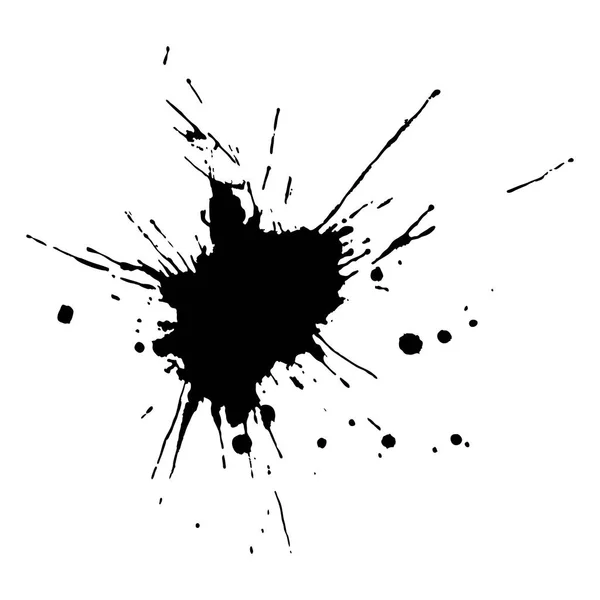 Objętość kropli atramentu czarnego i splash, clip art wektor ilustracja — Wektor stockowy