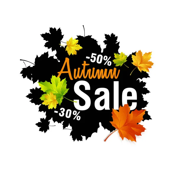 Vente d'automne. Conception de vente d'automne avec feuilles d'automne — Image vectorielle